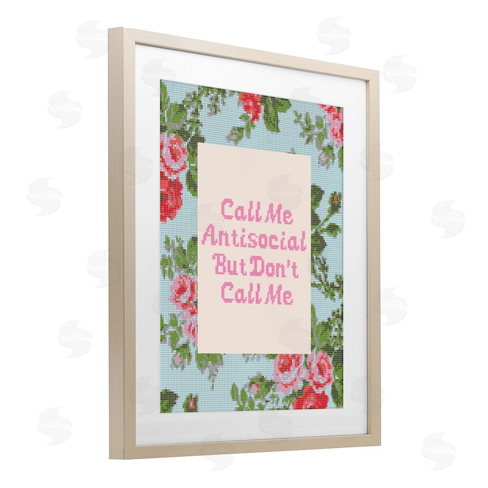 Lil' Rue Don't Call Me Vintage Florals Brown Framed Print Under Glass Wall Art