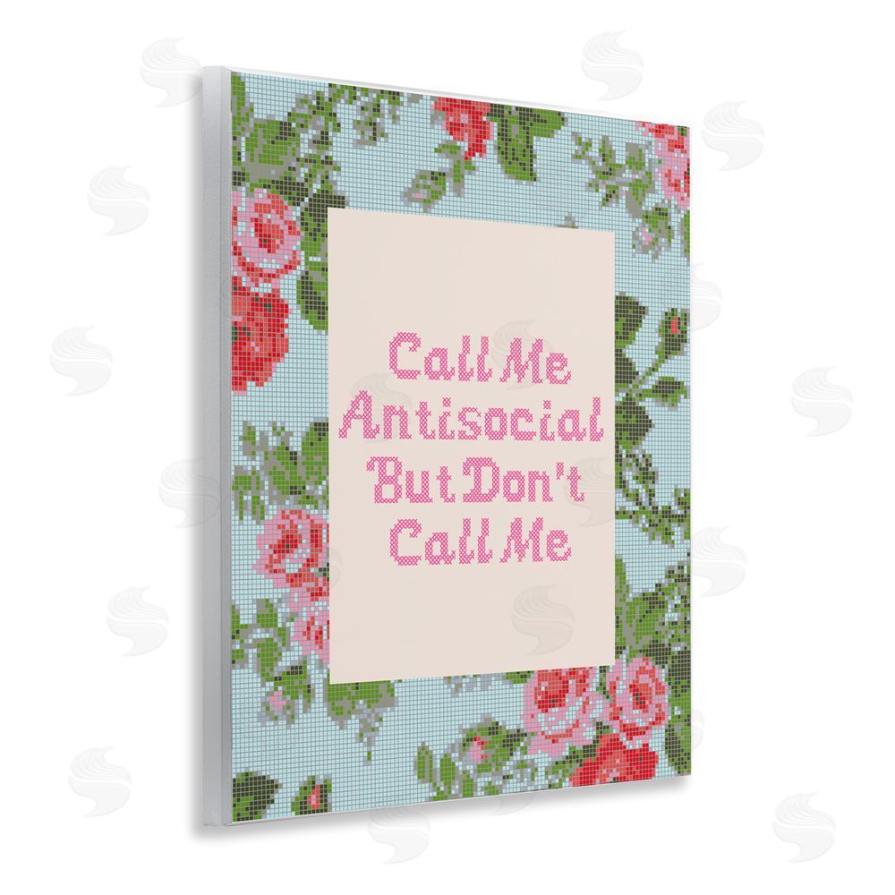 Lil' Rue Don't Call Me Vintage Florals Wall Plaque with Fixed Lithograph Print