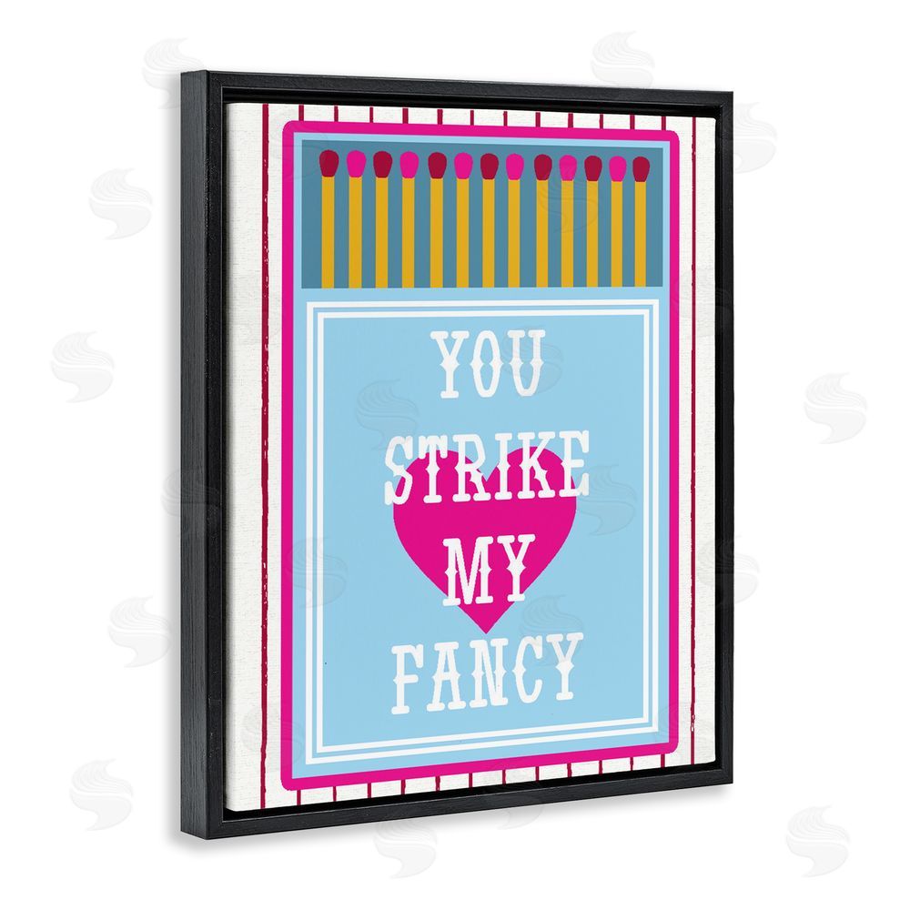 Lil' Rue You Strike My Fancy Black Floating Framed Canvas Wall Art Print