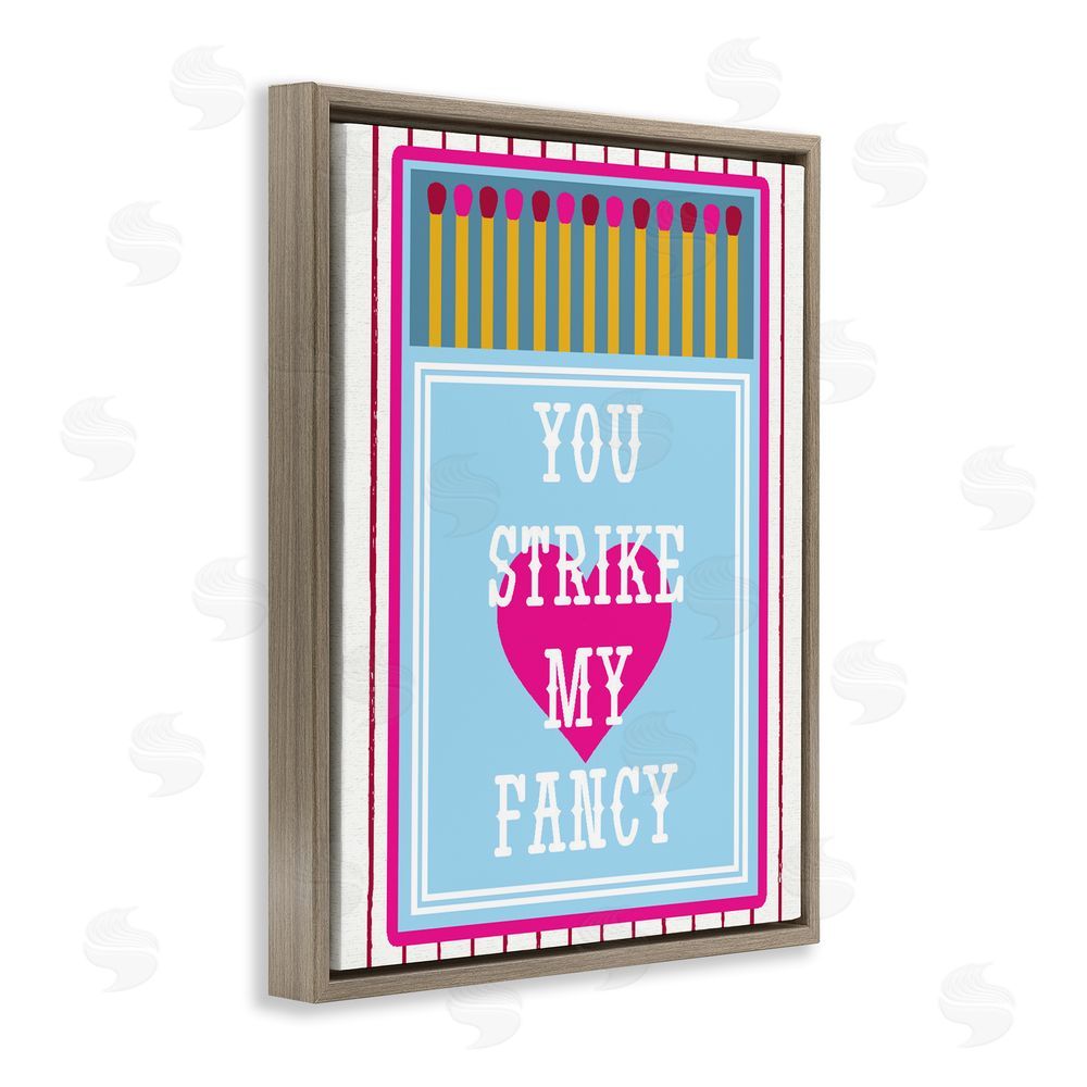 Lil' Rue You Strike My Fancy Brown Floating Framed Canvas Wall Art Print