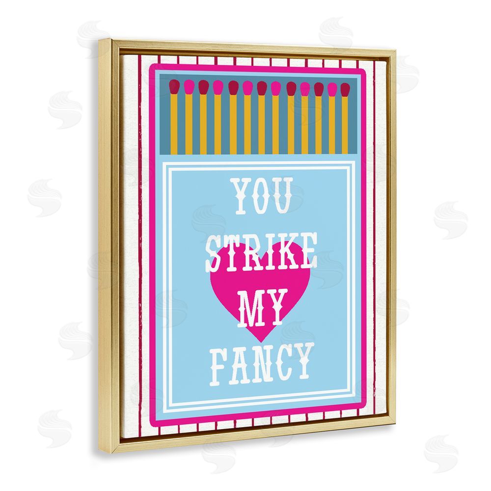 Lil' Rue You Strike My Fancy Gold Floating Framed Canvas Wall Art Print