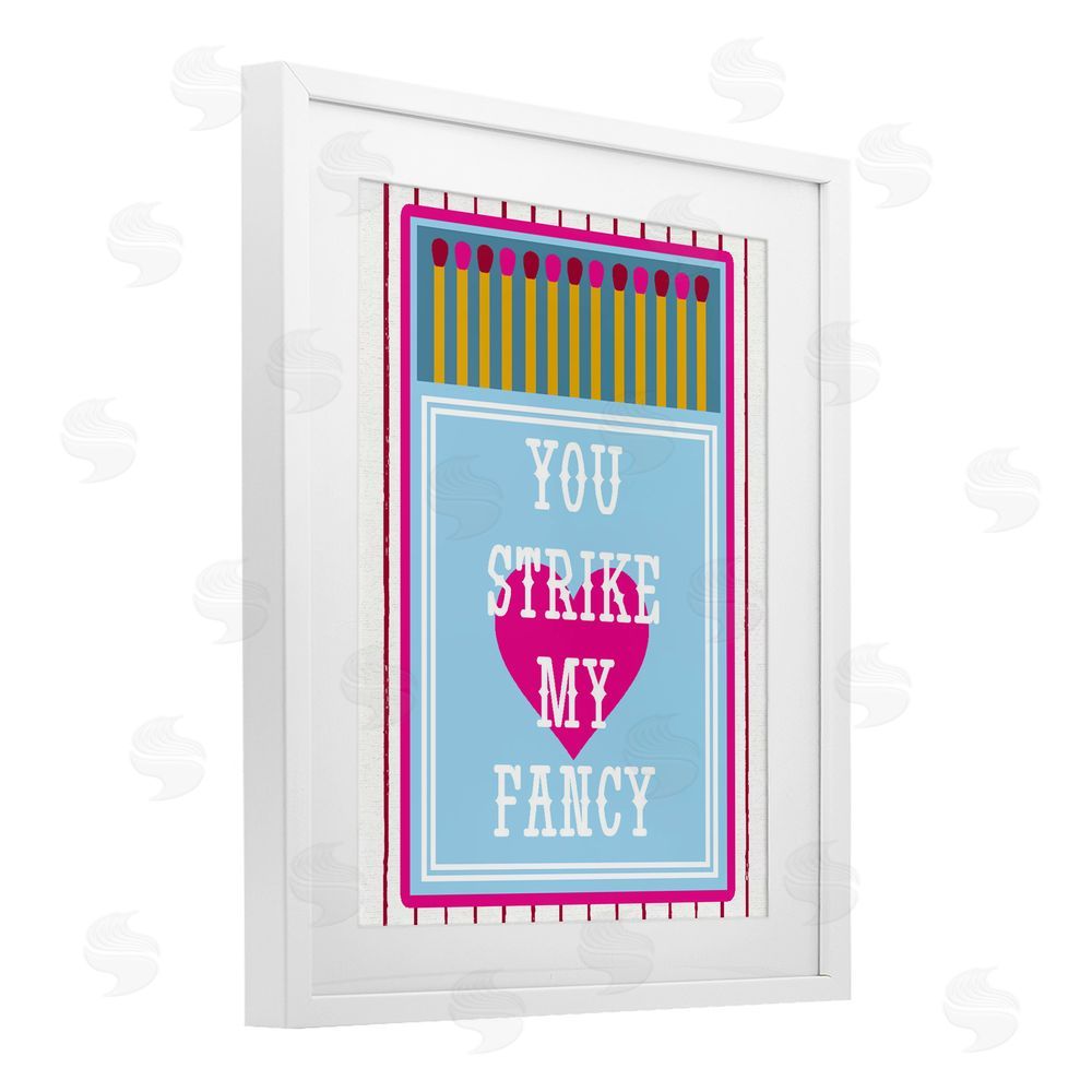 Lil' Rue You Strike My Fancy White Framed Print Under Glass with White Mat Wall Art