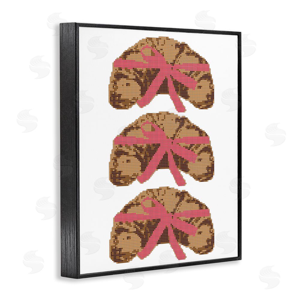 Lil' Rue Trio of Ribbon Croissants Black Framed Giclee Wall Art Print