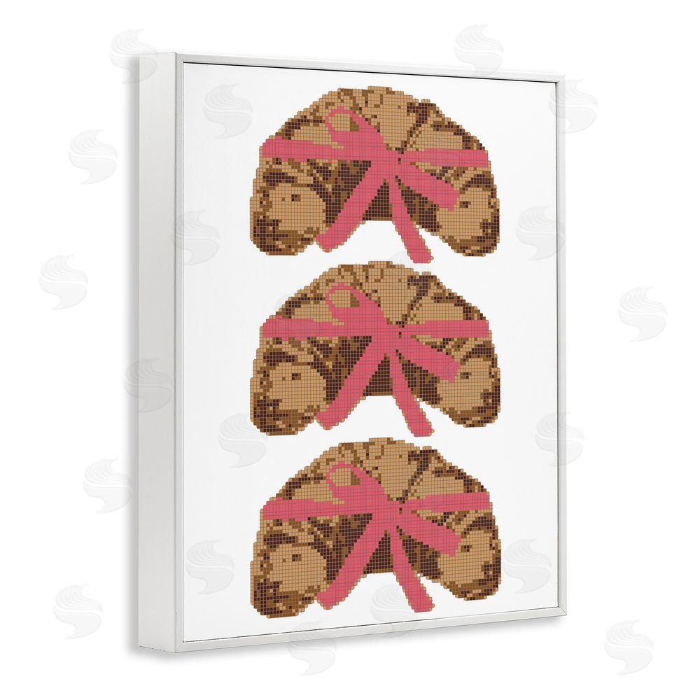 Lil' Rue Trio of Ribbon Croissants White Framed Giclee Wall Art Print