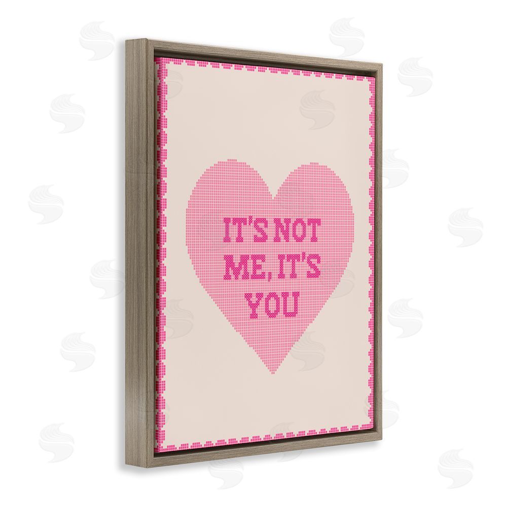Daphne Polselli Not Me It's You on Heart Brown Floating Framed Canvas Wall Art