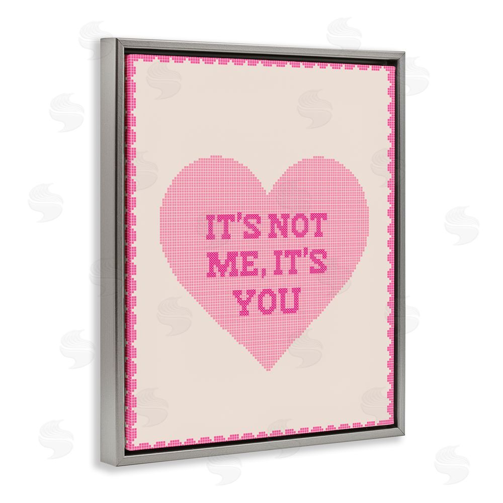 Daphne Polselli Not Me It's You on Heart Gray Floating Framed Canvas Wall Art