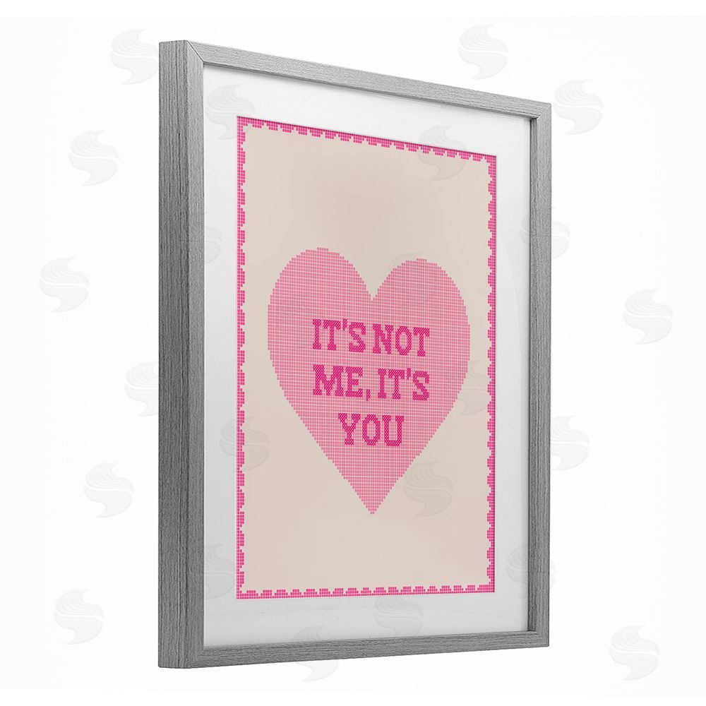 Daphne Polselli Not Me It's You on Heart Gray Framed Print Under Glass Wall Art
