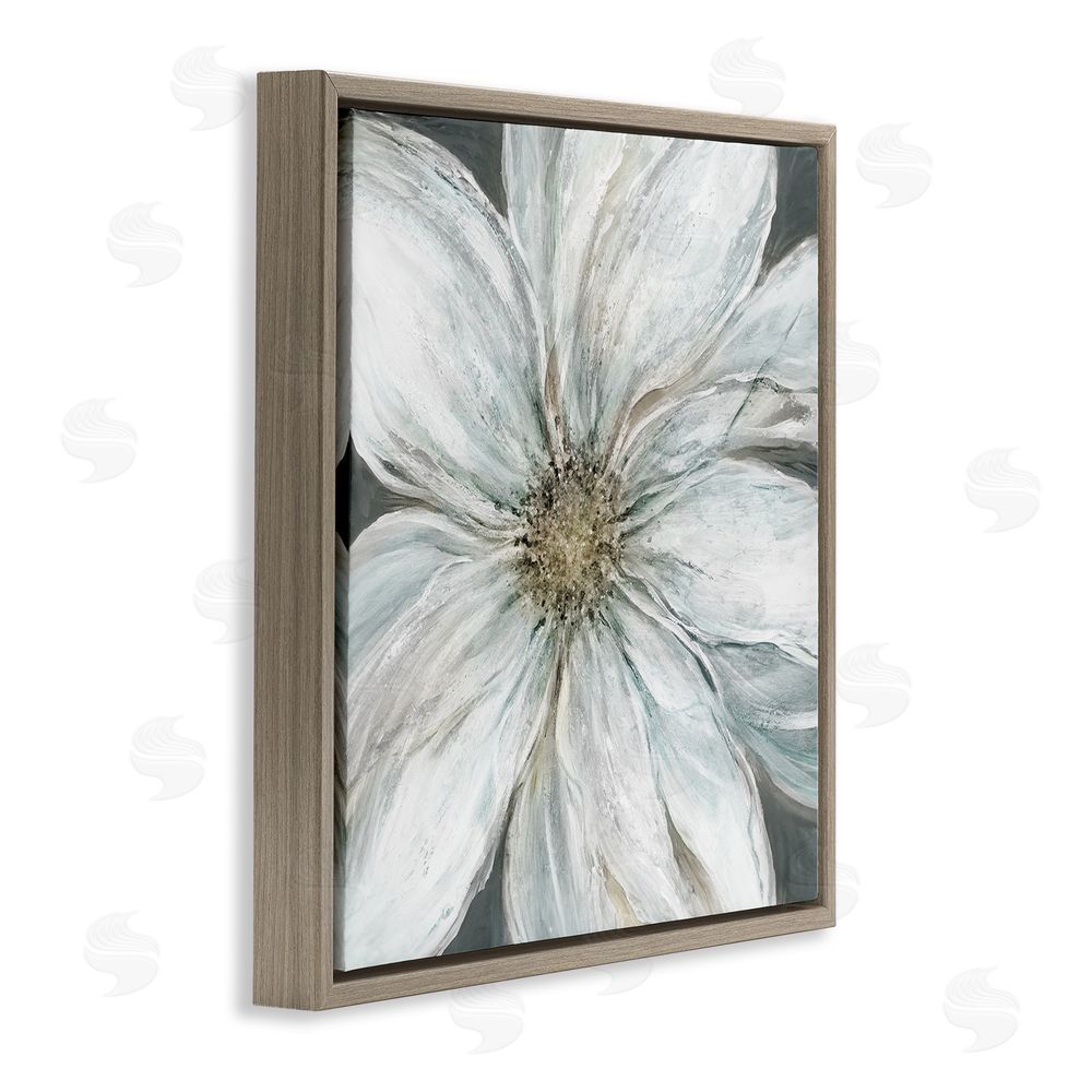 Carol Robinson Large White Flower Closeup Brown Floating Frame Canvas Wall Art Print