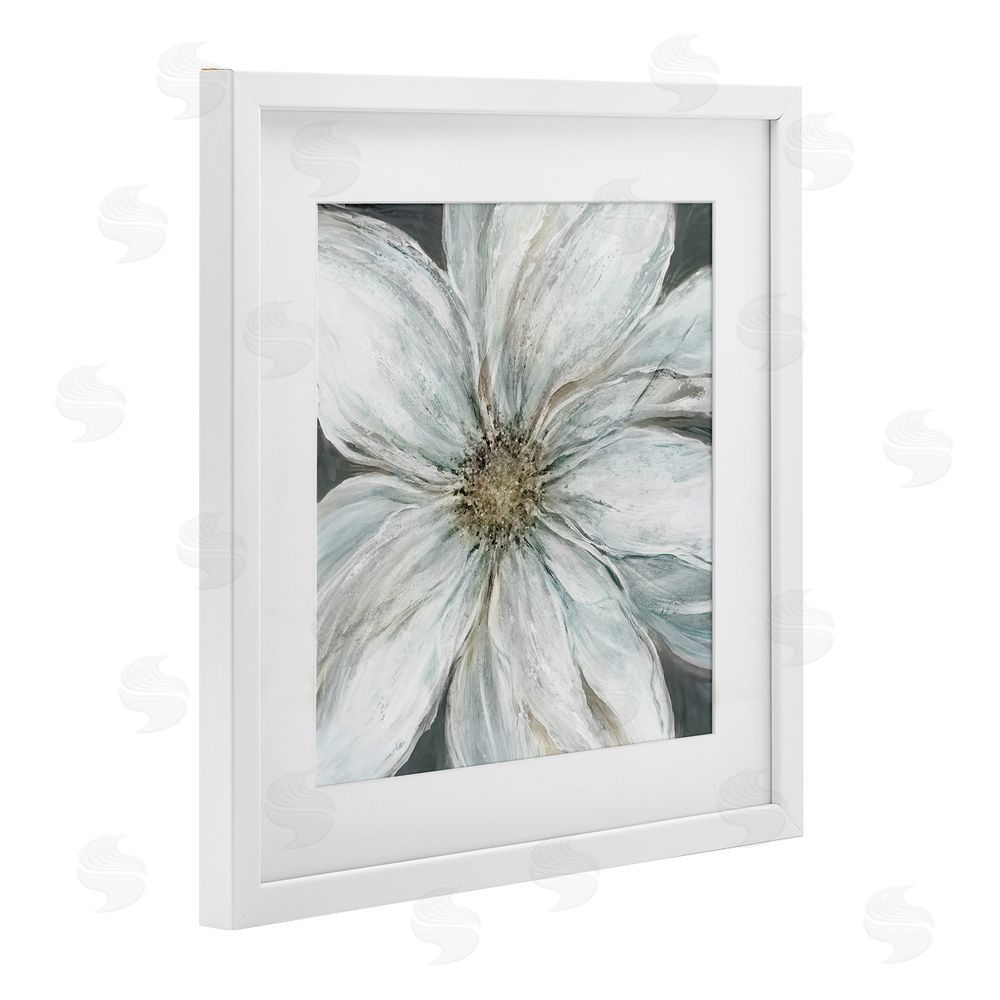 Carol Robinson Large White Flower Closeup White Framed Print Under Glass Wall Art