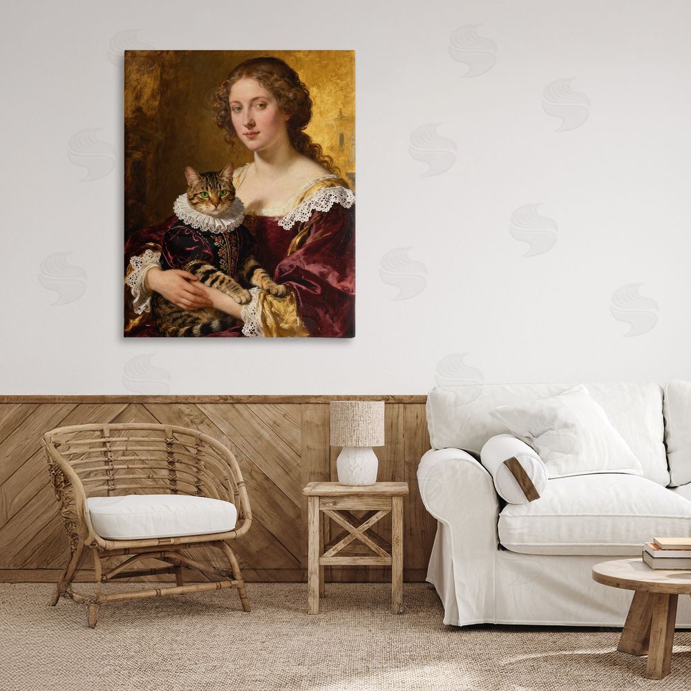 CAD Designs Renaissance Lady with Regal Cat