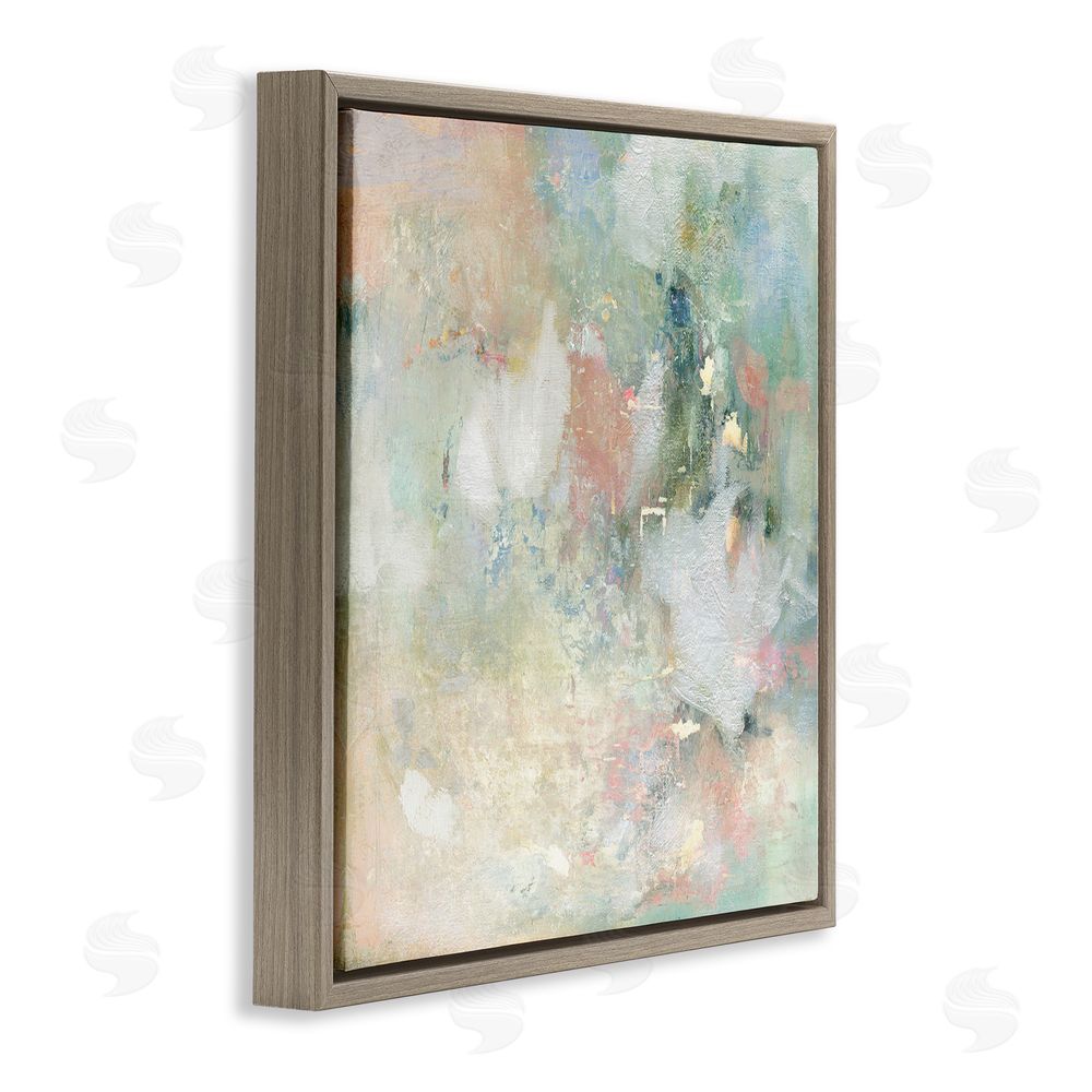 Carol Robinson Serene Pastel Brushstroke Harmony Brown Floating Frame Canvas Wall Art Print