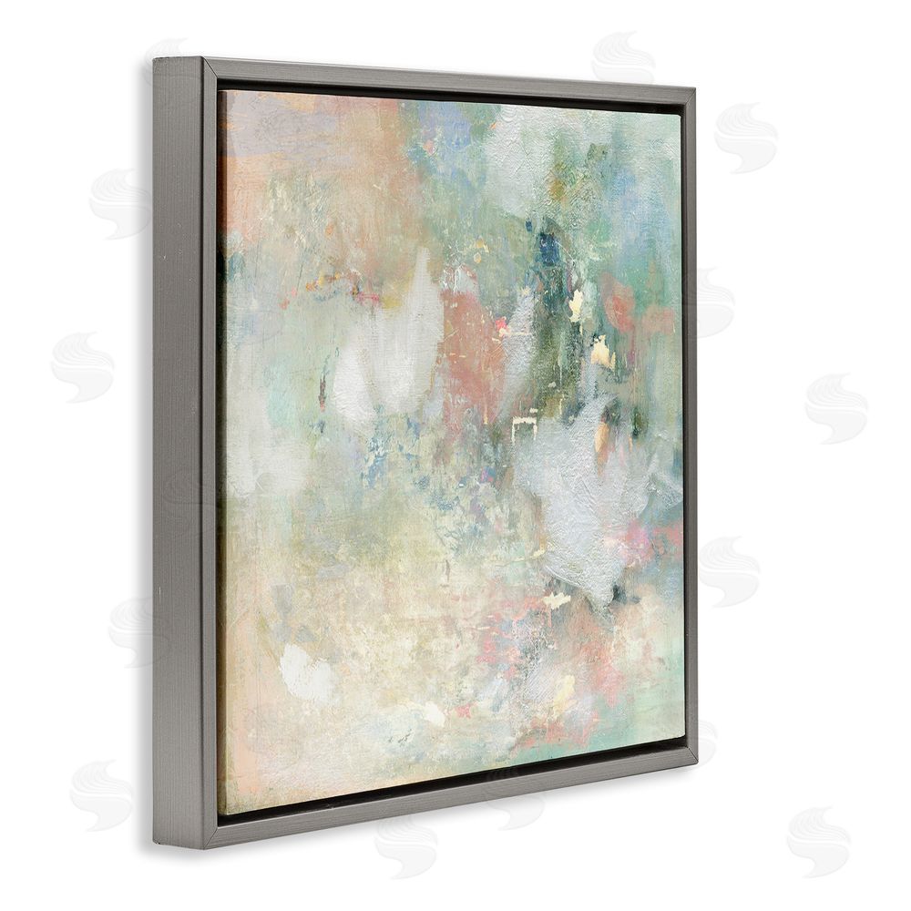 Carol Robinson Serene Pastel Brushstroke Harmony Gray Floating Frame Canvas Wall Art Print