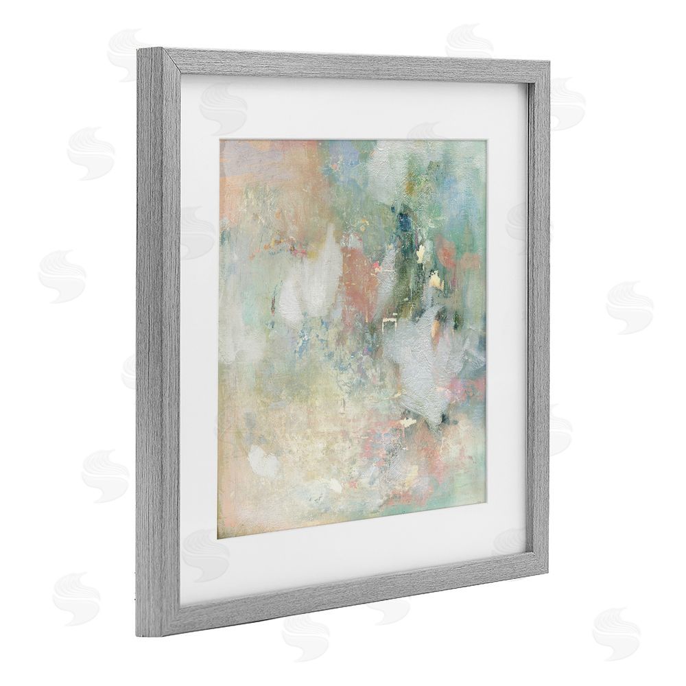 Carol Robinson Serene Pastel Brushstroke Harmony Gray Framed Print Under Glass Wall Art