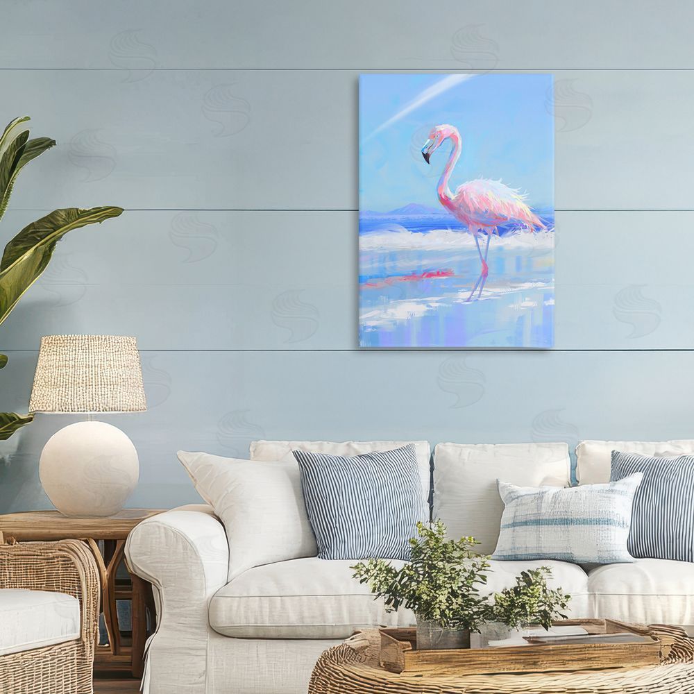 Ziwei Li Feathered Flamingo on Shore