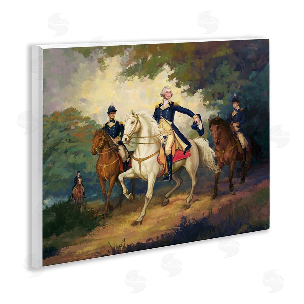 Ziwei Li Regal Commander on Horseback Wooden Wall Plaque Art Print