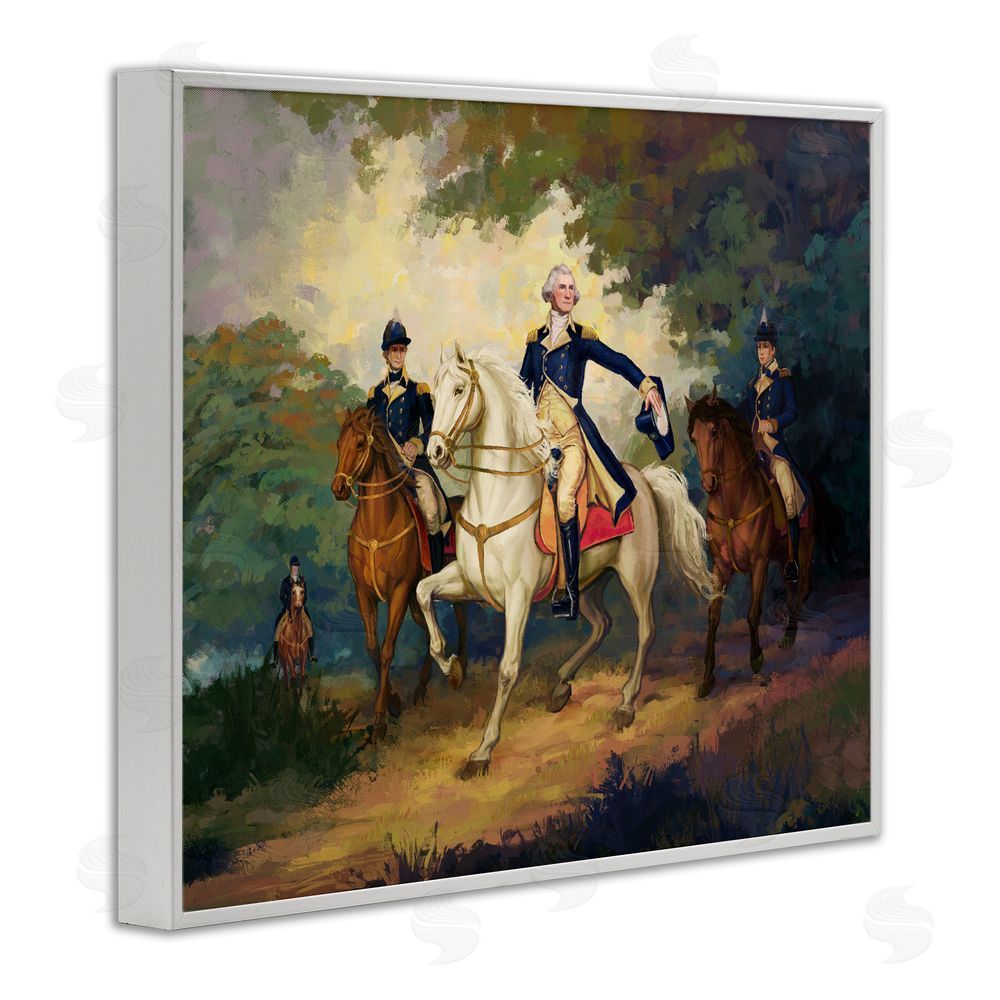 Ziwei Li Regal Commander on Horseback White Framed Giclee Wall Art Print