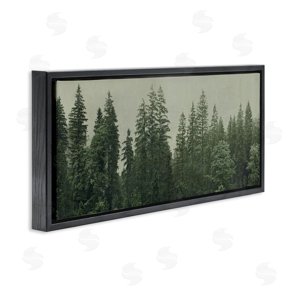 Patricia Pinto Tranquil Emerald Forest Canopy Black Floating Frame Canvas Wall Art Print