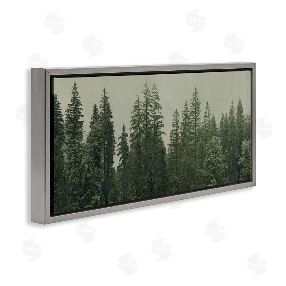 Patricia Pinto Tranquil Emerald Forest Canopy Gray Floating Frame Canvas Wall Art Print