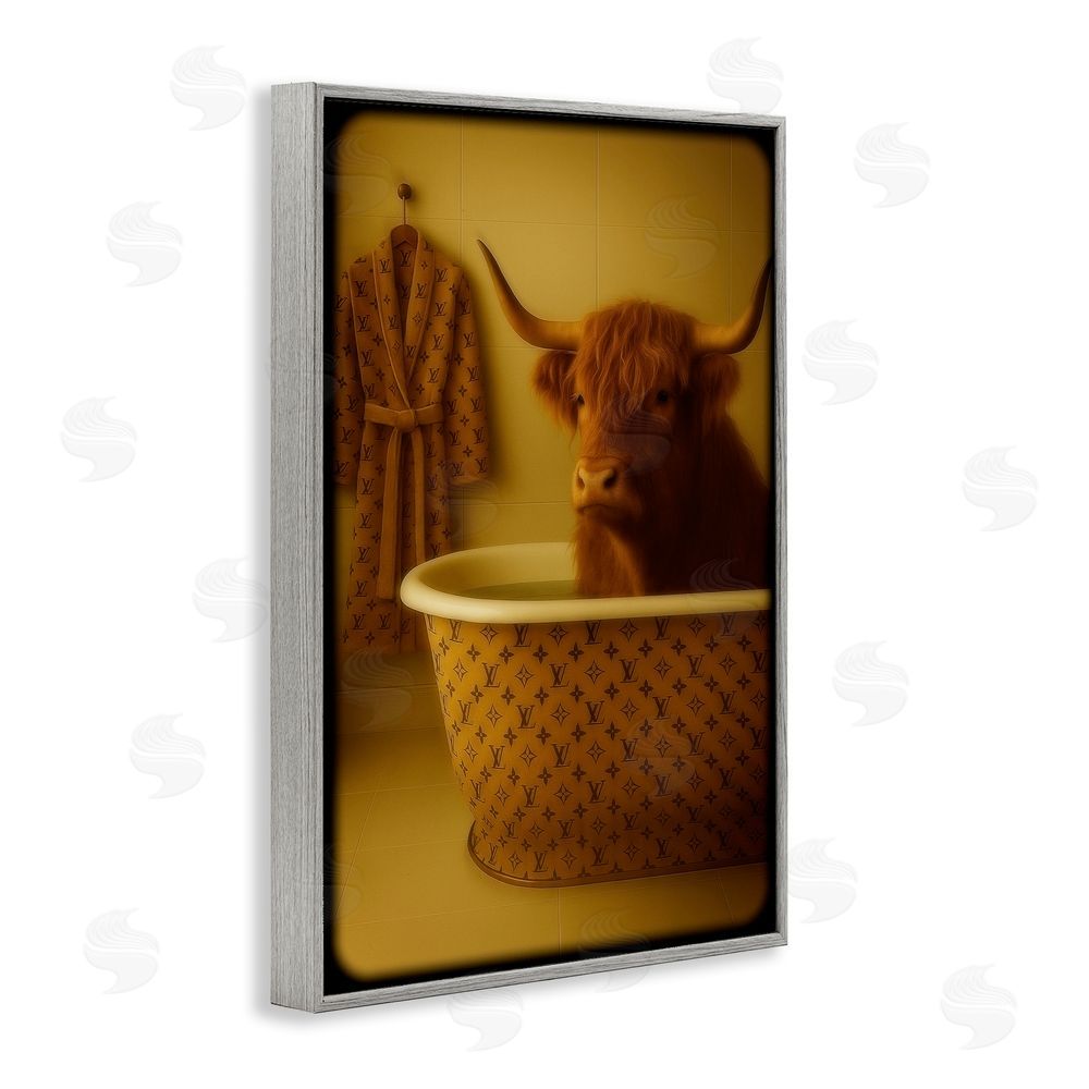 Grotto Studios Couture Highland in Luxury Tub Gray Framed Giclee Wall Art Print