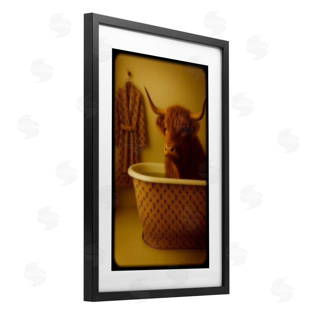 Grotto Studios Couture Highland in Luxury Tub Black Framed Print Under Glass Wall Art
