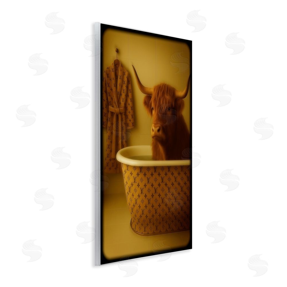 Grotto Studios Couture Highland in Luxury Tub Wall Plaque with Fixed Lithograph Print