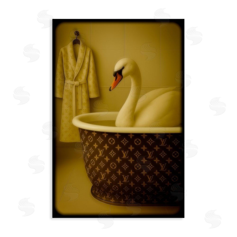 Grotto Studios Couture Swan in Luxury Tub Stretched Canvas Wall Art