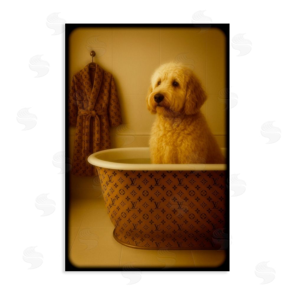 Grotto Studios Couture Dog in Luxury Tub Stretched Canvas Wall Art