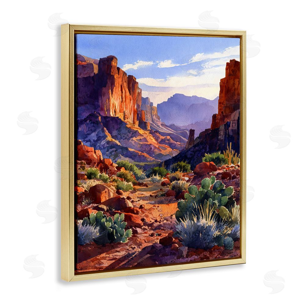 Franklyn Gregory Western Colors Earthy Desert Gold Floating Framed Canvas Wall Art Print