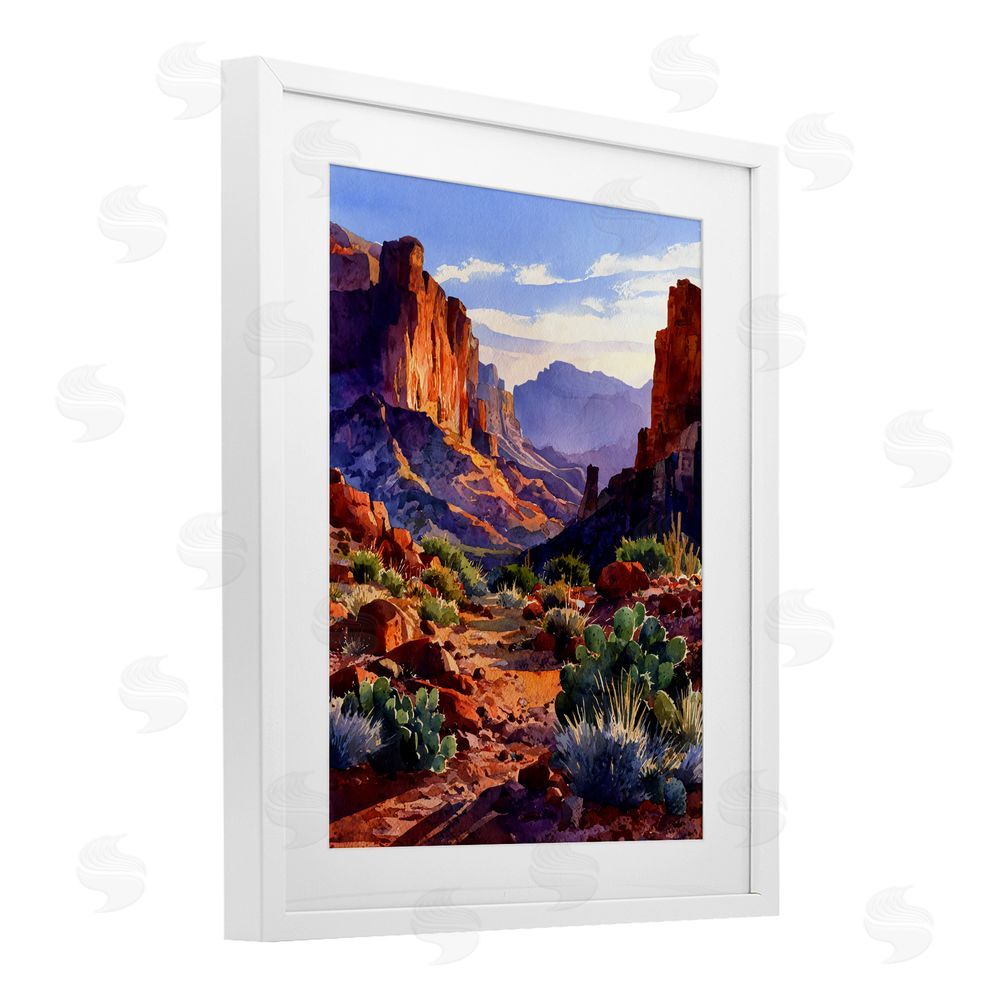 Franklyn Gregory Western Colors Earthy Desert White Framed Print Under Glass with White Mat Wall Art
