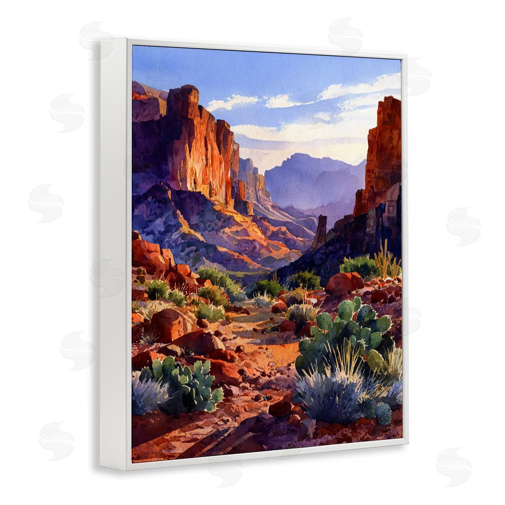 Franklyn Gregory Western Colors Earthy Desert White Framed Giclee Wall Art Print