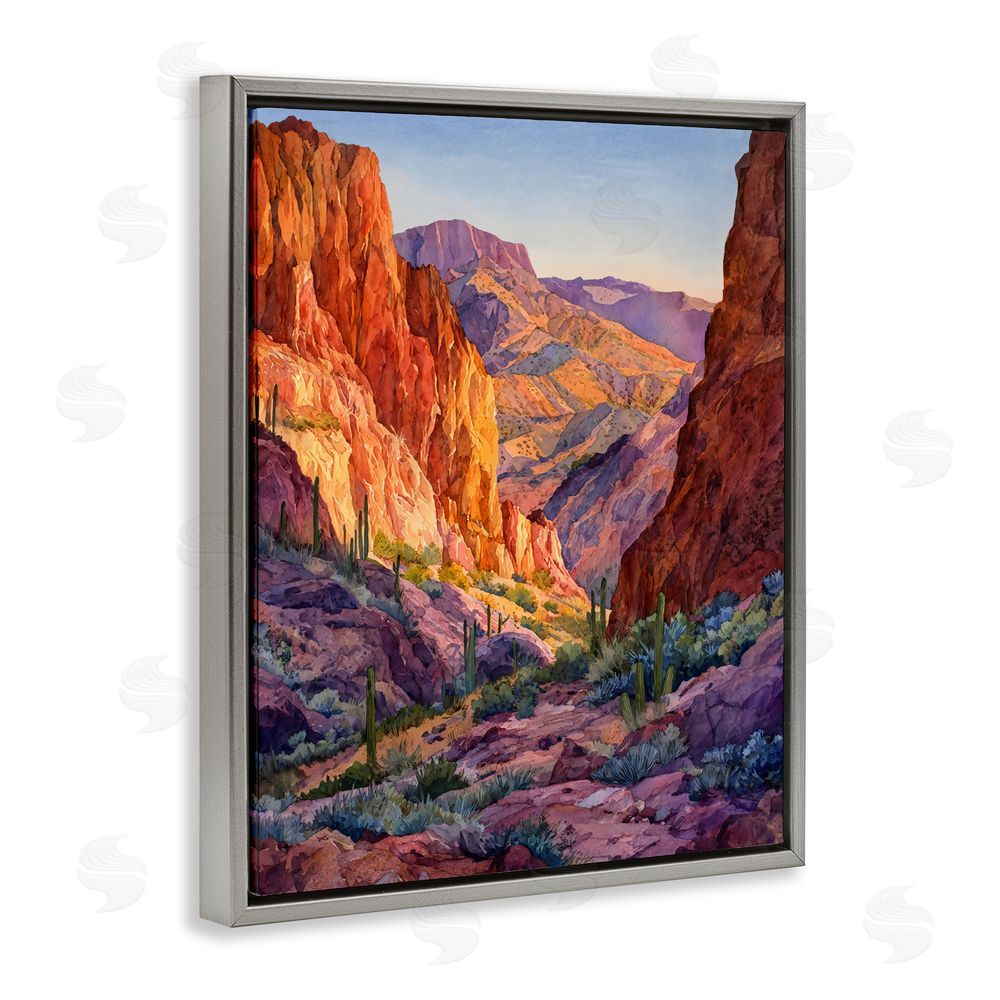 Franklyn Gregory Western Colors Canyon Gray Floating Framed Canvas Wall Art Print