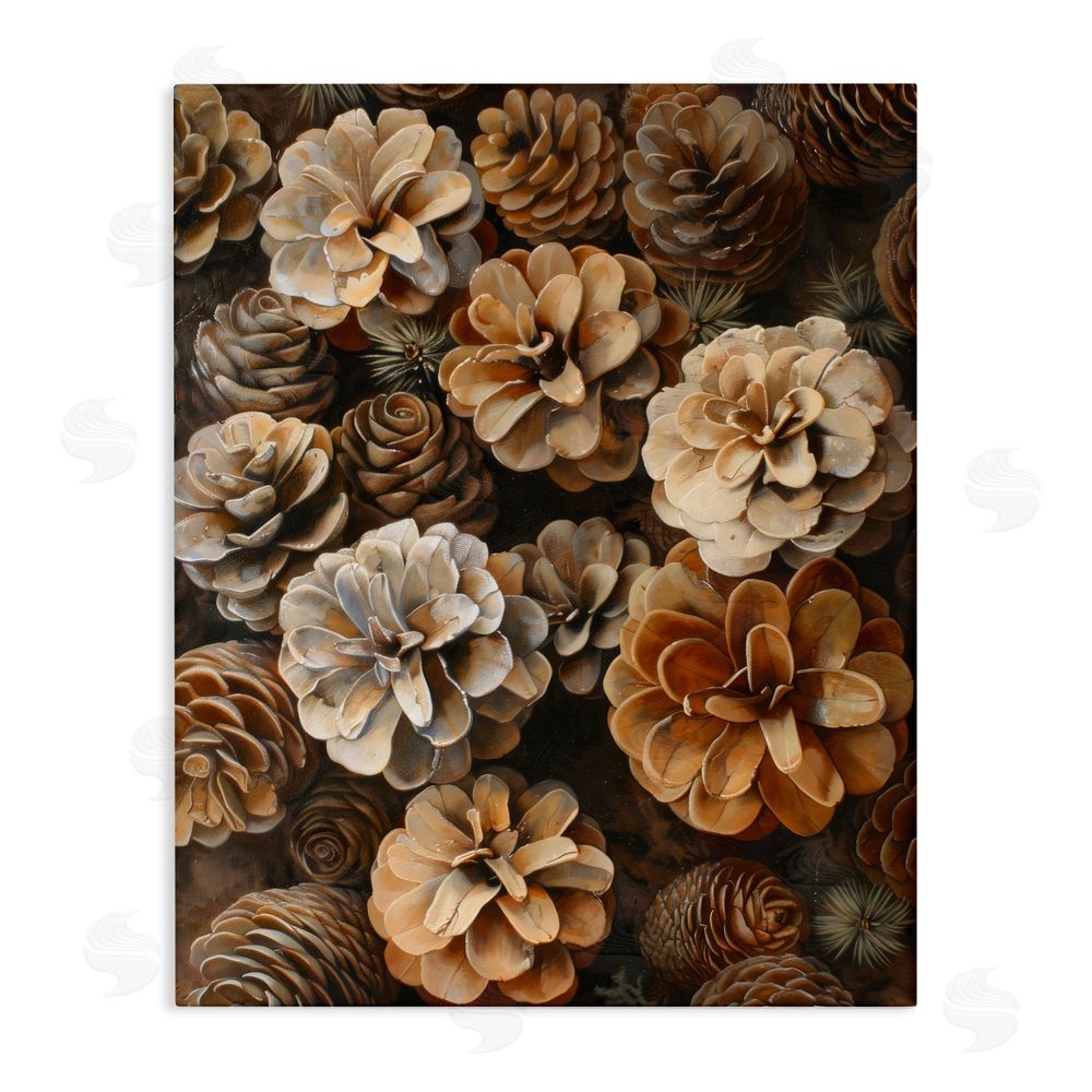 Creative Studio Pinecone Arrangement Rustic Botanicals Stretched Canvas Wall Art