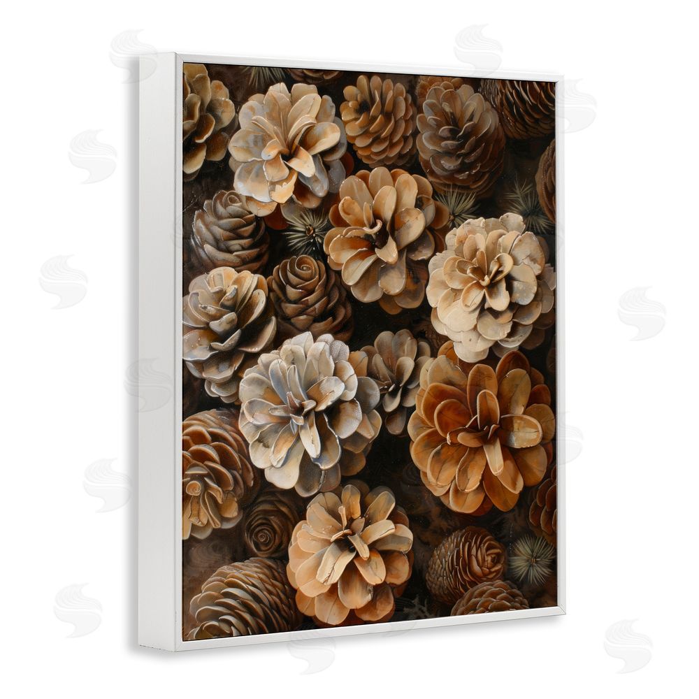 Creative Studio Pinecone Arrangement Rustic Botanicals White Framed Giclee Wall Art