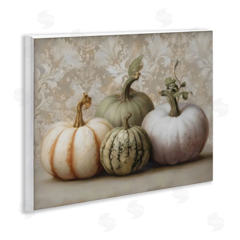 Arlington Prints Pastel Gourds on Vintage Pattern Wall Plaque Home Decor Art Print