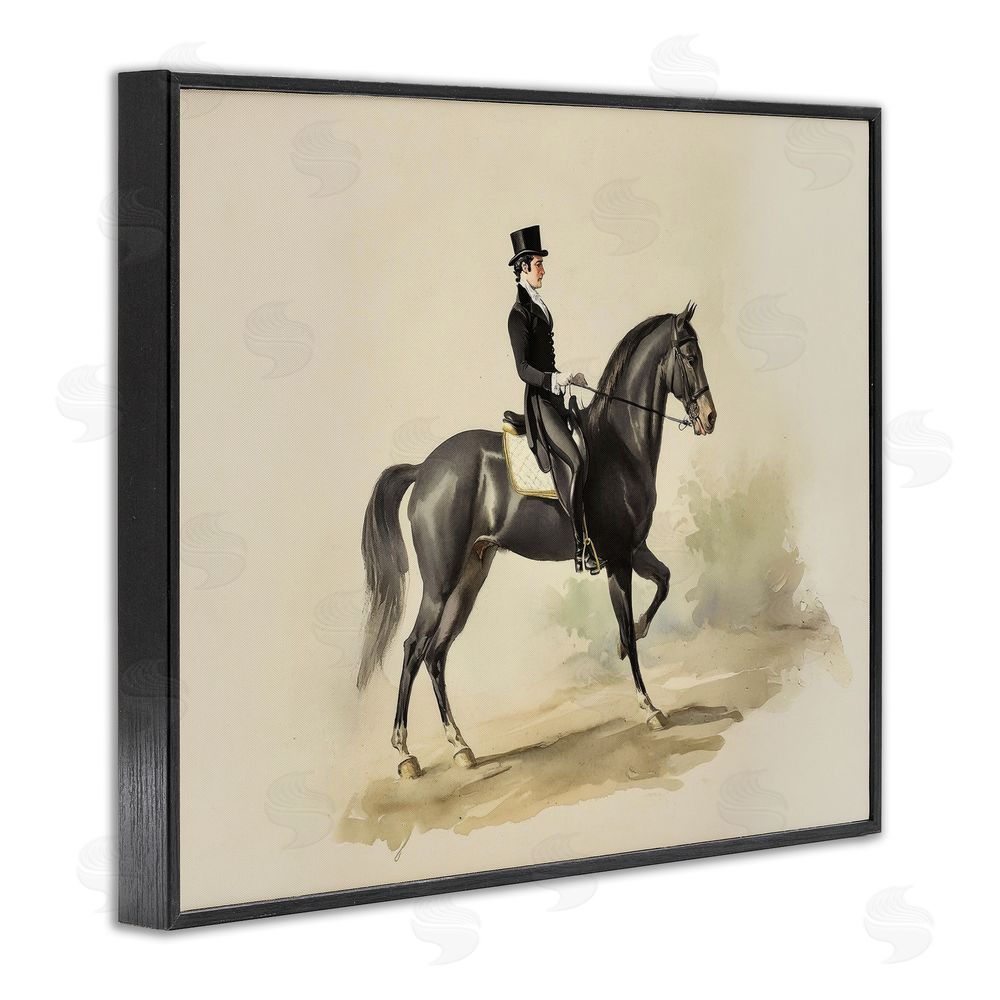 Sisi and Seb Gentleman On A Horse Black Framed Giclee Wall Art