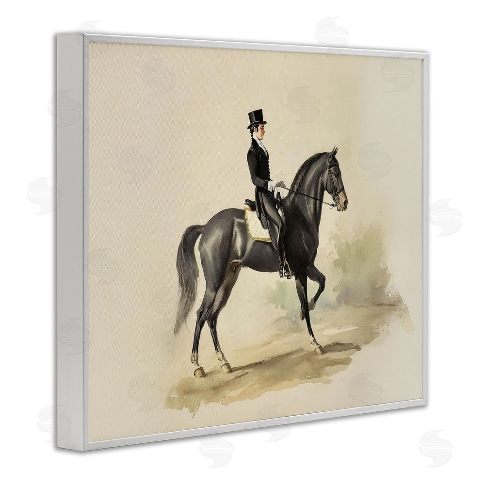 Sisi and Seb Gentleman On A Horse White Framed Giclee Wall Art