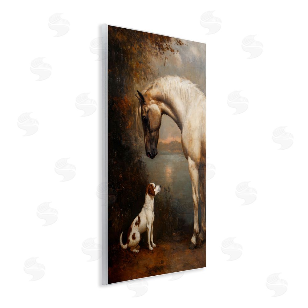 Petal Prints Design Hound & Horse Vintage View Wall Plaque Home Decor Art Print