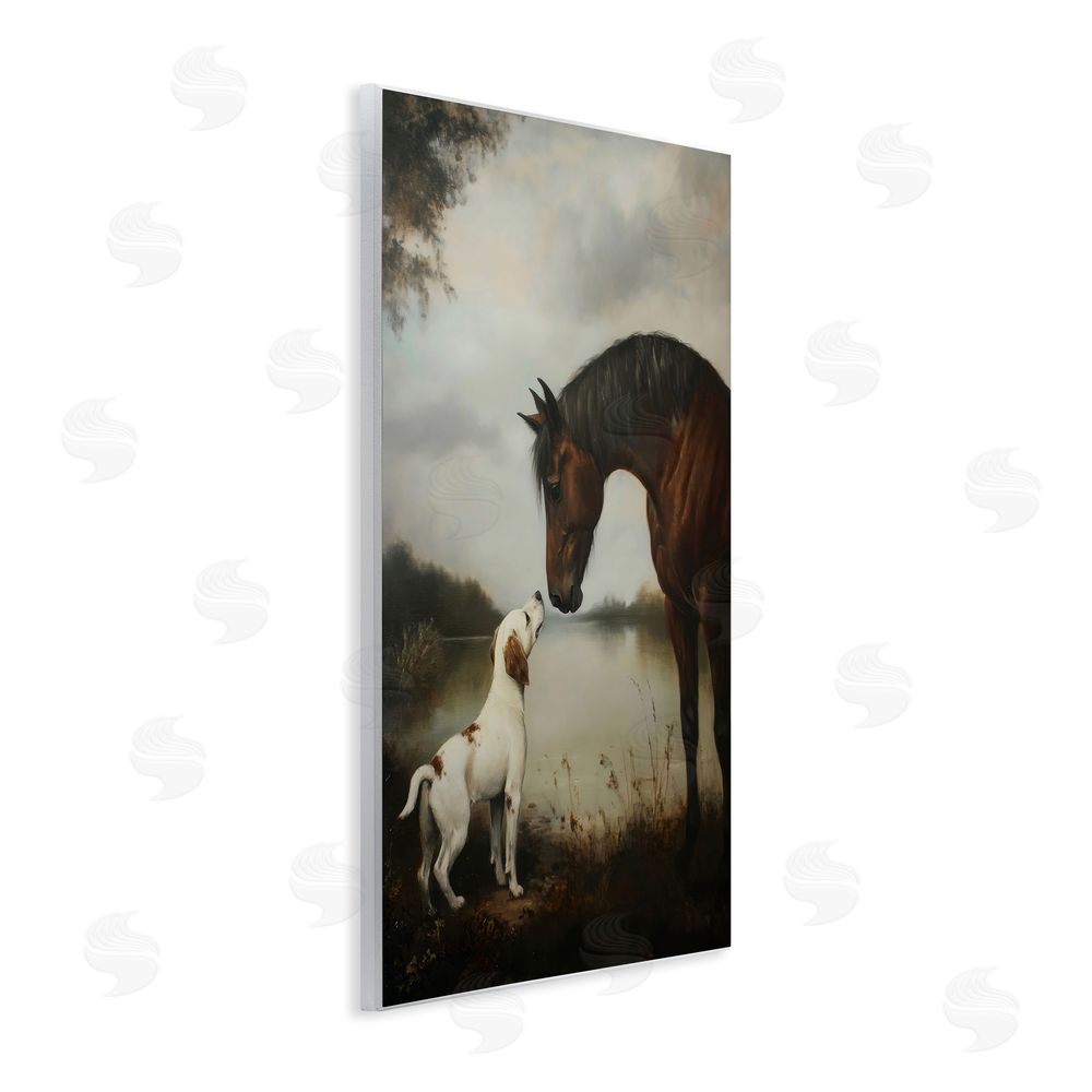 Petal Prints Design Hound & Horse Companions Wall Plaque Home Decor Art Print