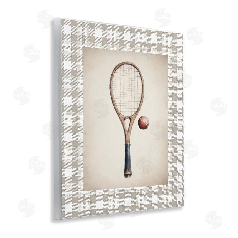Sisi and Seb Vintage Tennis Racket & Ball Wall Plaque Printed Art