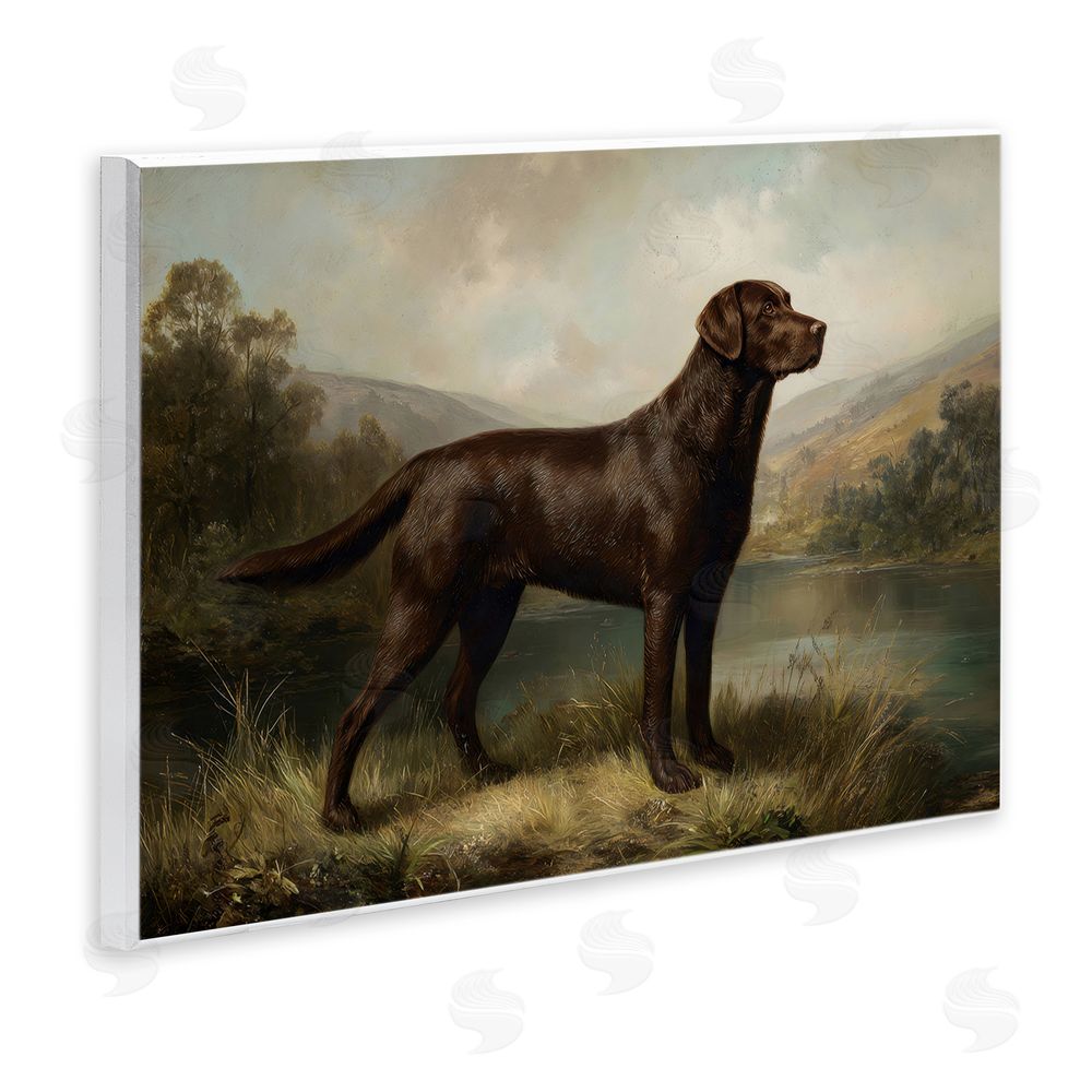 Petal Prints Design On Alert Hunting Dog Wall Plaque Home Decor Art Print