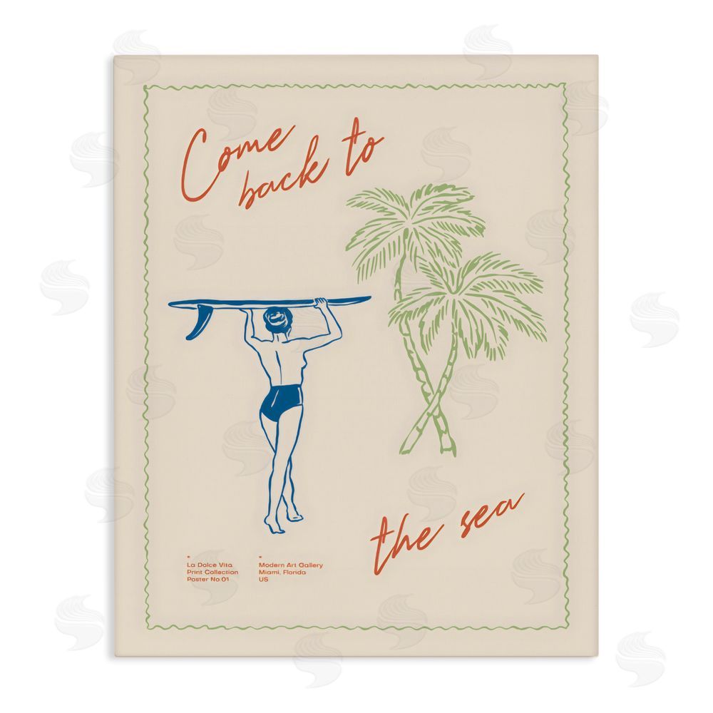 The Prints Vibe Come Back To The Sea Stretched Canvas Wall Art