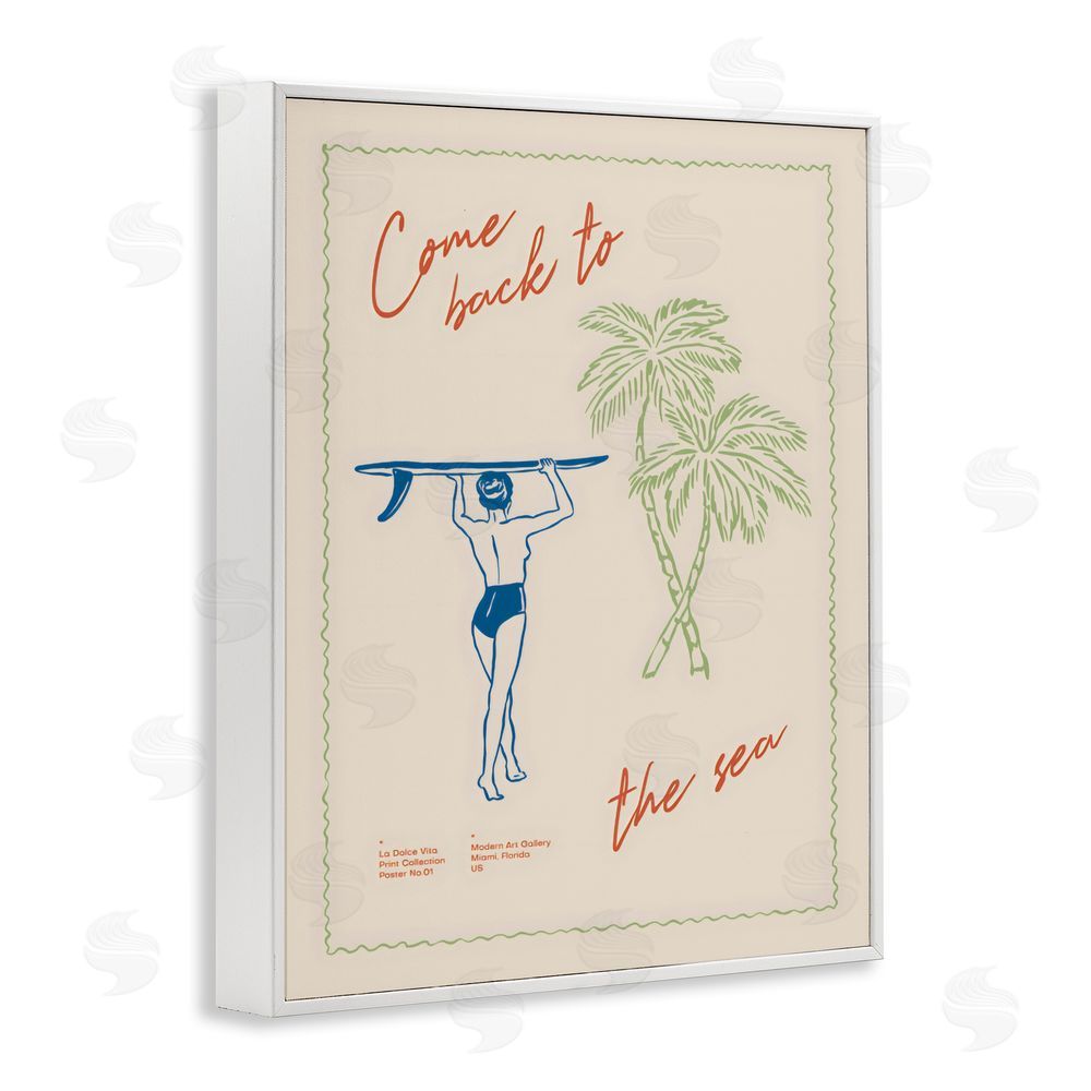 The Prints Vibe Come Back To The Sea White Framed Giclee Wall Art Print
