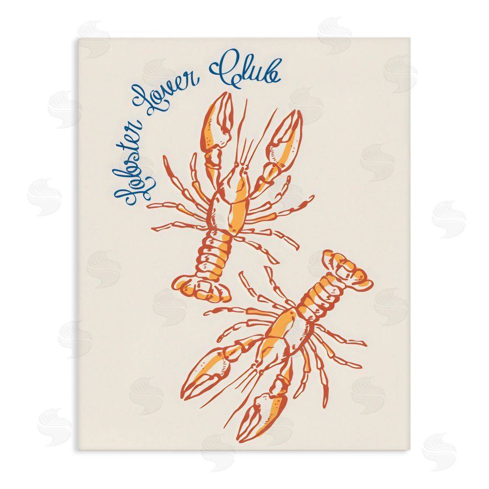 The Prints Vibe Lobster Lover Club Stretched Canvas Wall Art