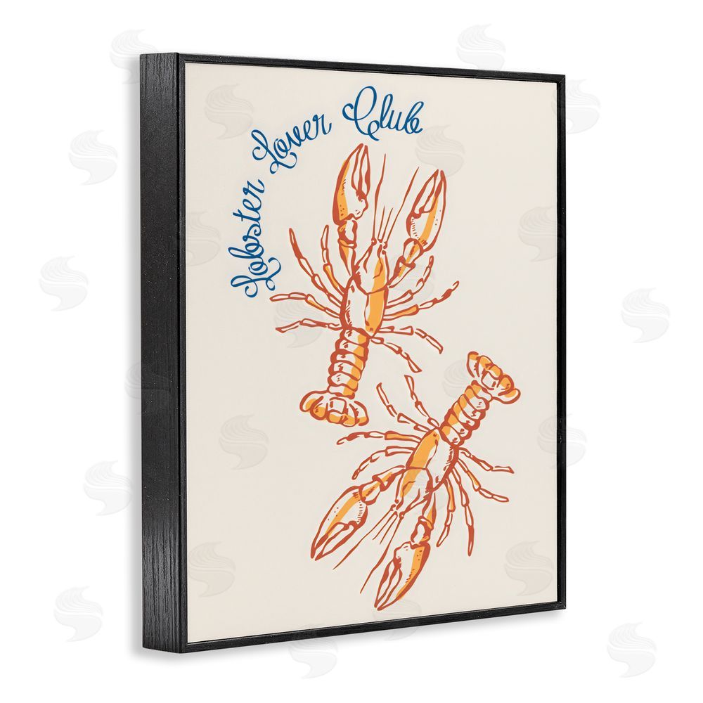 The Prints Vibe Lobster Lover Club Black Framed Giclee Wall Art