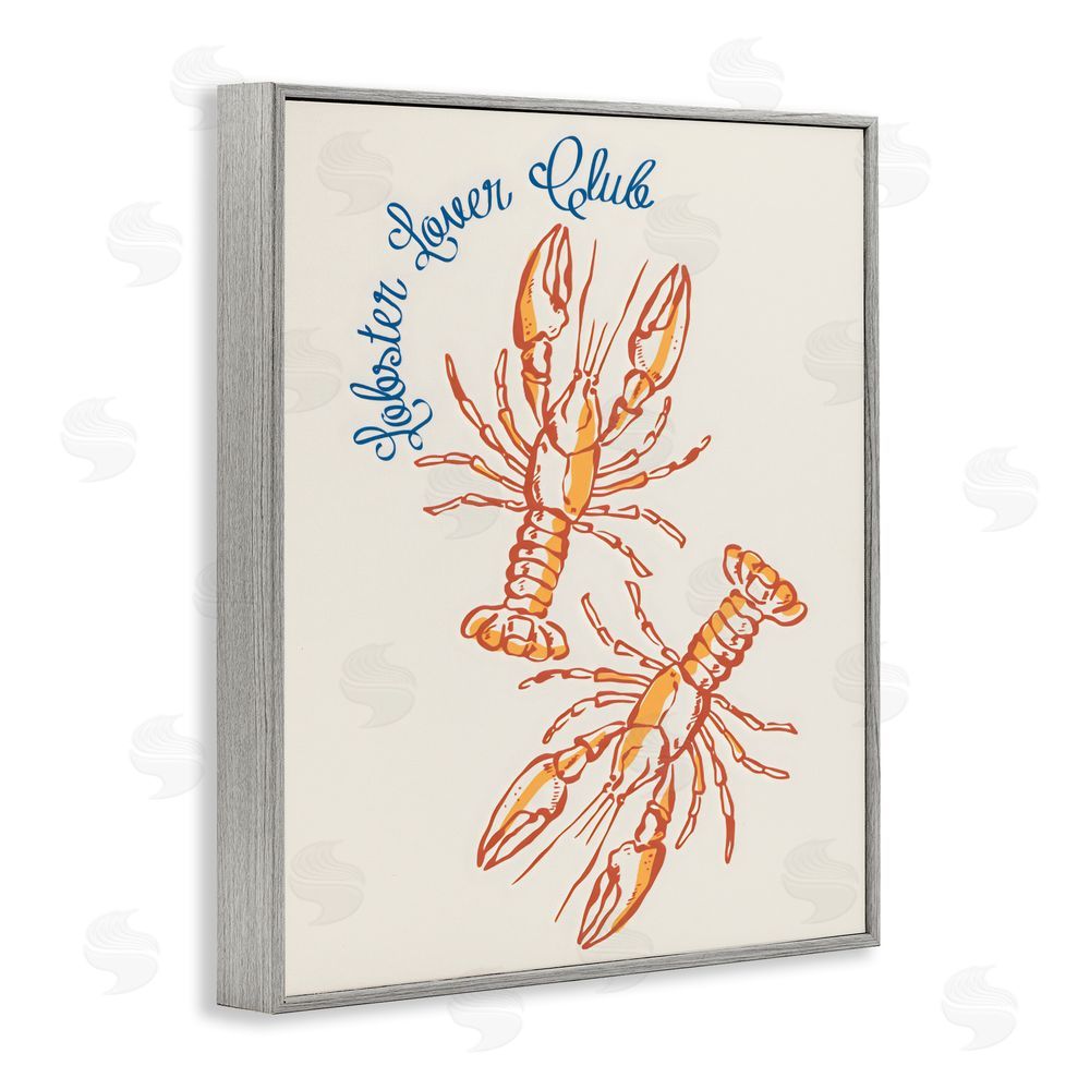 The Prints Vibe Lobster Lover Club Gray Framed Giclee Wall Art