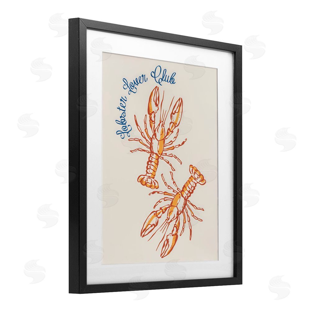 The Prints Vibe Lobster Lover Club Black Framed Print Under Glass Wall Art