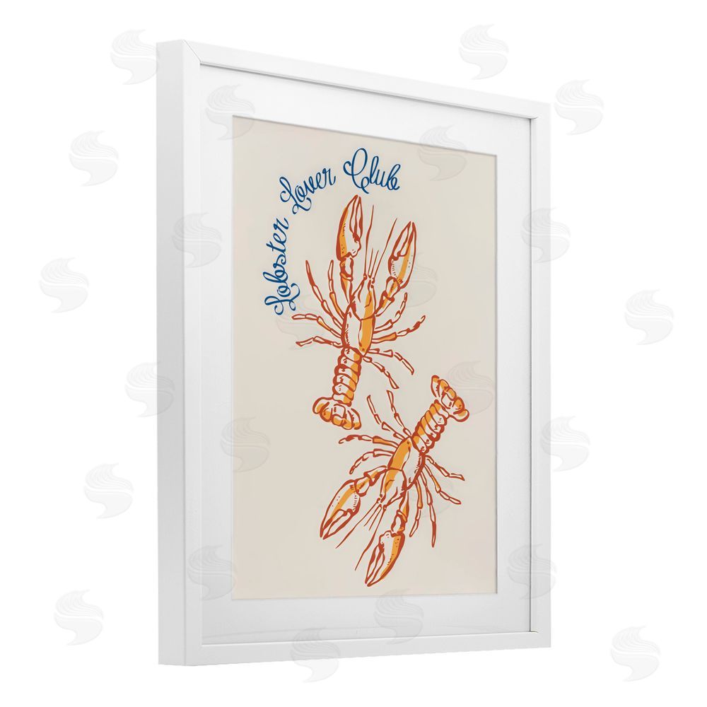 The Prints Vibe Lobster Lover Club White Framed Print Under Glass Wall Art