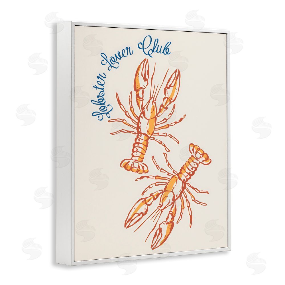 The Prints Vibe Lobster Lover Club White Framed Giclee Wall Art