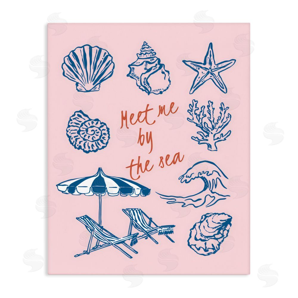 The Prints Vibe Meet Me By The Sea Stretched Canvas Wall Art