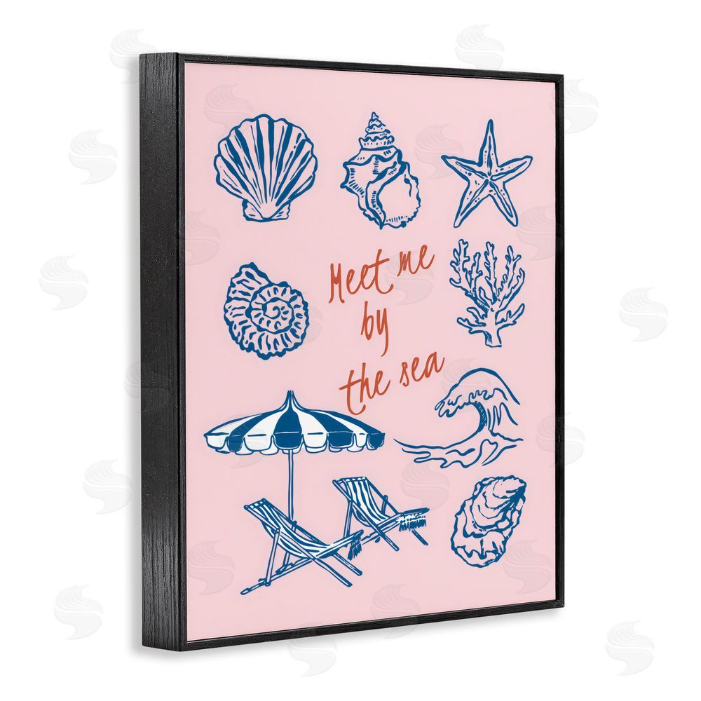 The Prints Vibe Meet Me By The Sea Black Framed Giclee Wall Art